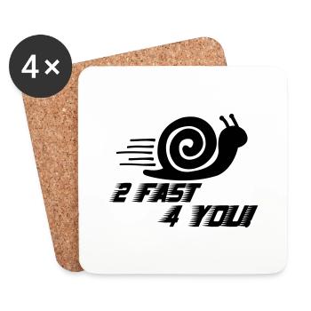 schnecke_2_fast_001 - Coasters (set of 4) - white - Front