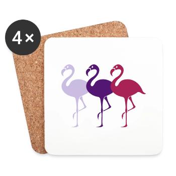flamingos_001 - Dessous de verre (lot de 4) - blanc - Devant