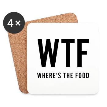 WTF - Where´s the food - Untersetzer (4er-Set) - Weiß - Vorne