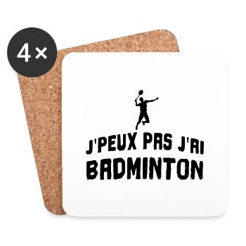 I can't badminton - Coasters (set of 4) - white - Front