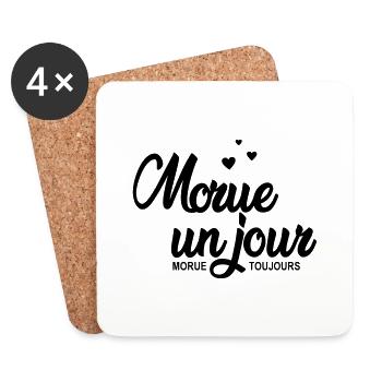 morue un jour morue toujours - Dessous de verre (lot de 4) - blanc - Devant