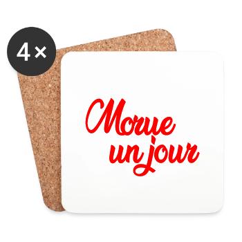 morue un jour morue toujours - Dessous de verre (lot de 4) - blanc - Devant