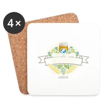 Bier Spruch Königlich bayerisch unterhopft - Untersetzer (4er-Set) - Weiß - Vorne