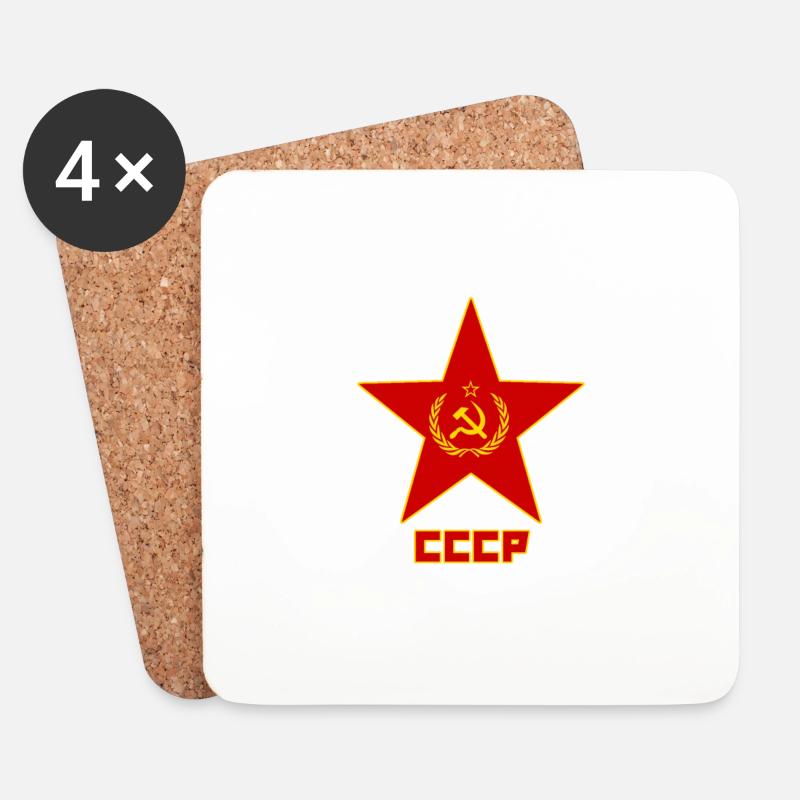 cccr Sowjetunion - Untersetzer (4er-Set) - Weiß
