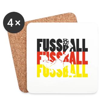 Fussball Fußball Deutschland Fußballer - Untersetzer (4er-Set) - Weiß - Vorne