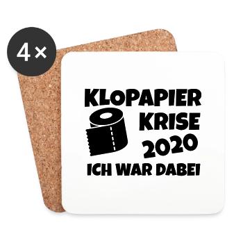 Klopapier Krise 2020 - Ich war dabei - Untersetzer (4er-Set) - Weiß - Vorne