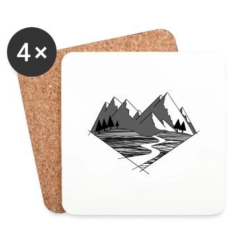 Mountain Love - Coasters (set of 4) - white - Front