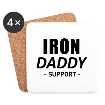 IRON DADDY SUPPORT BLACK - Coasters (set of 4) - white - Front