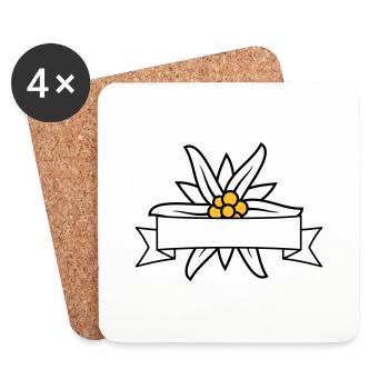 Text banner Edelweiss - Coasters (set of 4) - white - Front