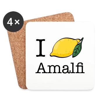 Côte amalfitaine - I Lemon Love Amalfi - Ti amo Italie - Dessous de verre (lot de 4) - blanc - Devant