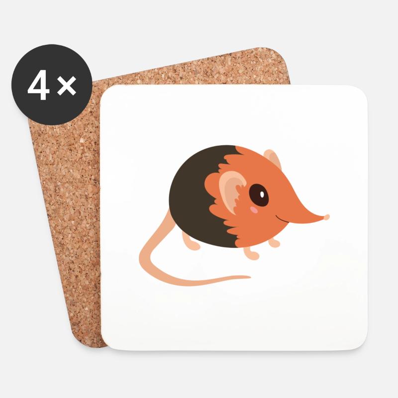 Elephant shrew - Coasters (set of 4) - white