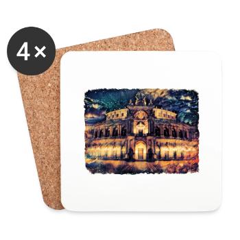 Dresden Deutschland Germany Semperoper - Coasters (set of 4) - white - Front