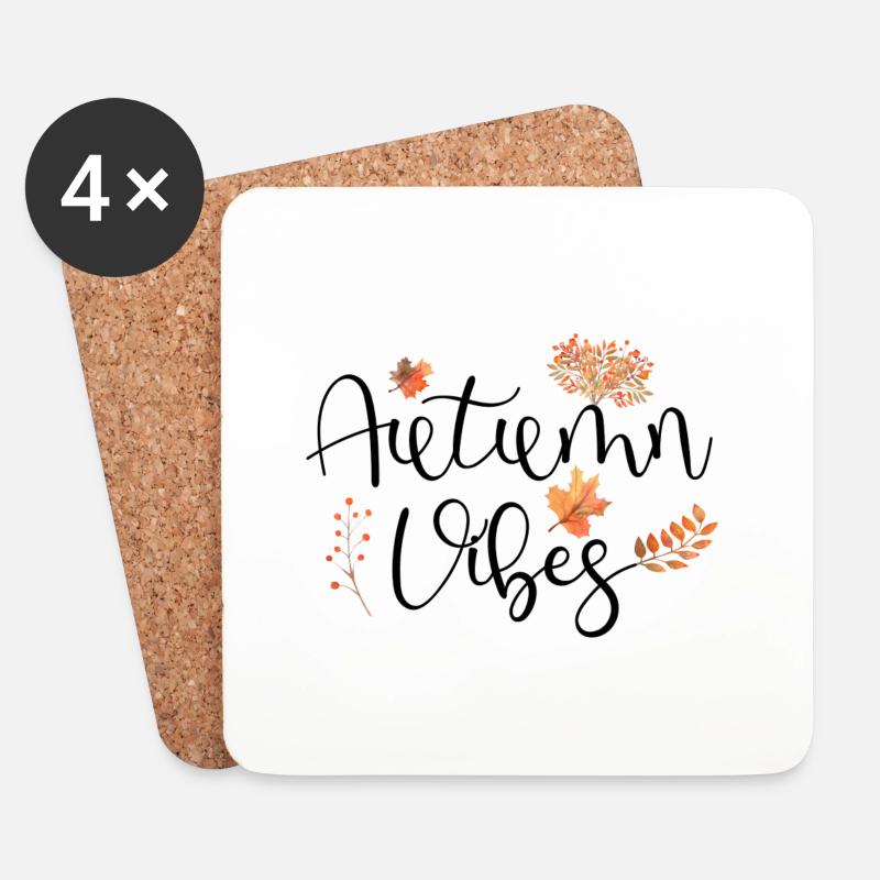 Herbst - Untersetzer (4er-Set) - Weiß