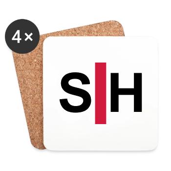 Deaf, hard of hearing, deafness, hearing loss sign - Coasters (set of 4) - white - Front