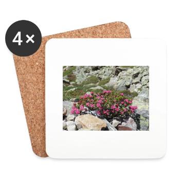 Alpenrosen - Untersetzer (4er-Set) - Weiß - Vorne