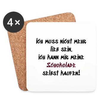 Ich muss nicht mehr lieb sein - Untersetzer (4er-Set) - Weiß - Vorne