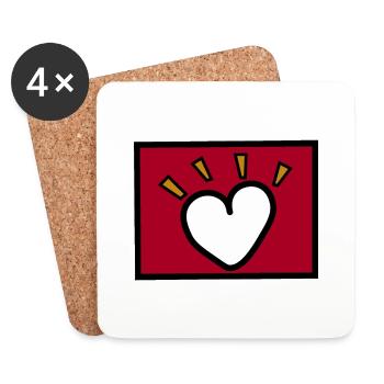 Loving is urgent - Coasters (set of 4) - white - Front