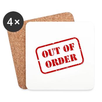 OUT OF ORDER - ästhetisch - Linienkunst - Untersetzer (4er-Set) - Weiß - Vorne