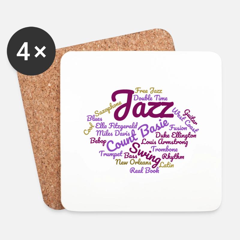 Jazz Tag Cloud violett - Untersetzer (4er-Set) - Weiß