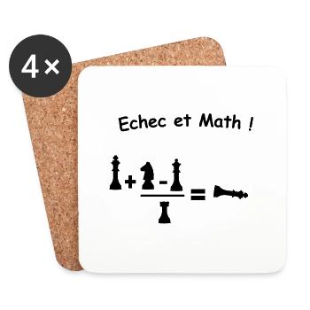 Echec et Math - Dessous de verre (lot de 4) - blanc - Devant