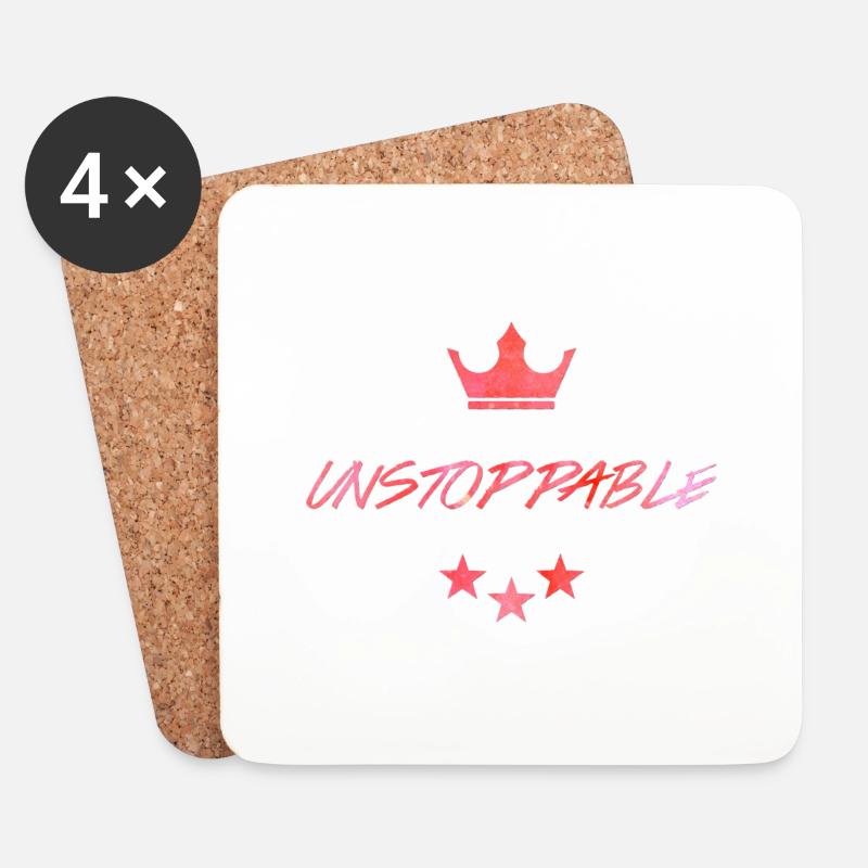 Unstoppable Unaufhaltbar Unaufhaltsam Krone - Untersetzer (4er-Set) - Weiß