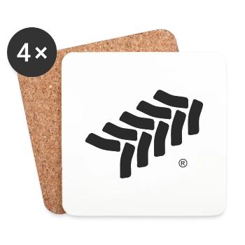 (k)a trace of the Chief (R) Black - Coasters (set of 4) - white - Front
