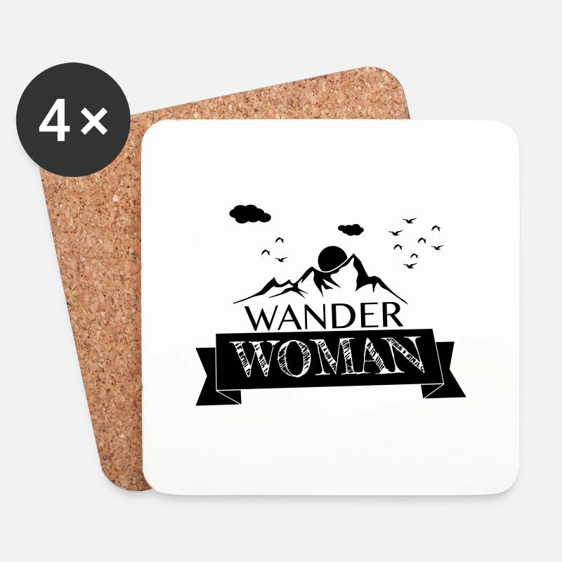 Wanderwoman - Untersetzer (4er-Set) - Weiß