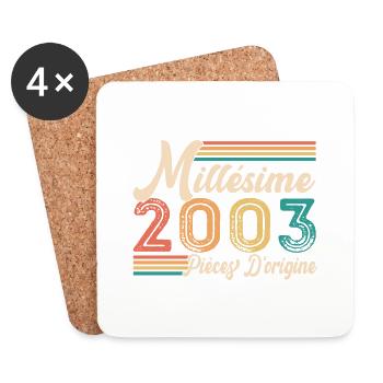 Millésime 2003 Pièces d'origine - Dessous de verre (lot de 4) - blanc - Devant