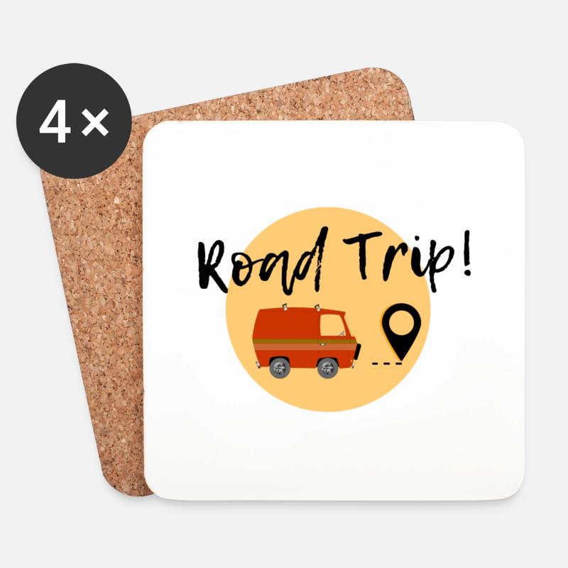 road trip - Untersetzer (4er-Set) - Weiß