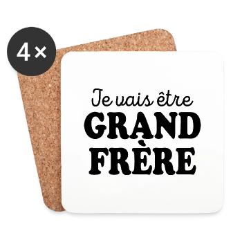Je Vais être Grand Frère - Dessous de verre (lot de 4) - blanc - Devant