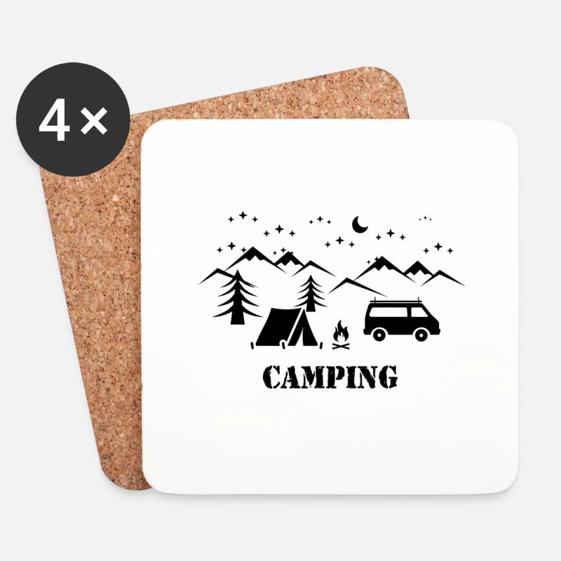 Outdoor Camping liebe - Untersetzer (4er-Set) - Weiß