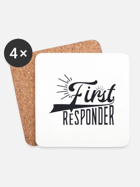 First Responder - Coasters (set of 4) - white