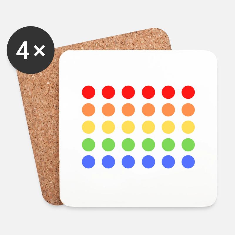 rainbow punkte - Untersetzer (4er-Set) - Weiß
