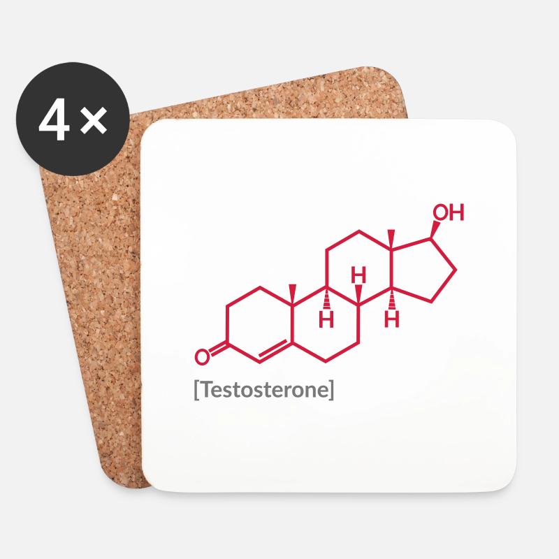 Testosterone - Untersetzer (4er-Set) - Weiß
