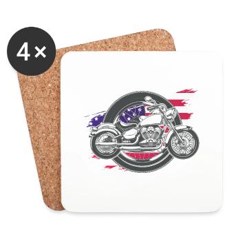motorcycle motorcycle - Coasters (set of 4) - white - Front