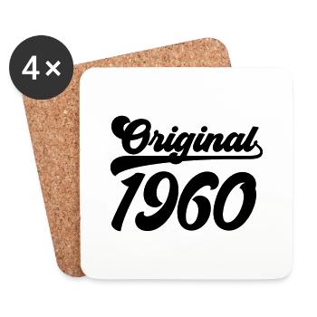 T Shirt Birthday Original 1960 - Coasters (set of 4) - white - Front