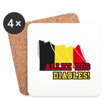 BELGIEN FANS by The Manzanita´s - Untersetzer (4er-Set) - Weiß - Vorne