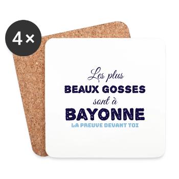 Les plus beaux gosses sont à bayonne - Dessous de verre (lot de 4) - blanc - Devant