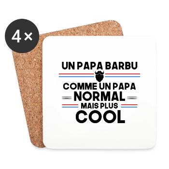 un papa barbu - Dessous de verre (lot de 4) - blanc - Devant