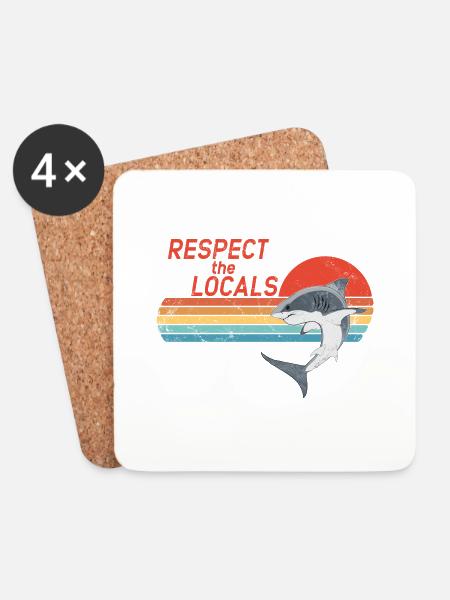 Respect the Locals - Untersetzer (4er-Set) - Weiß