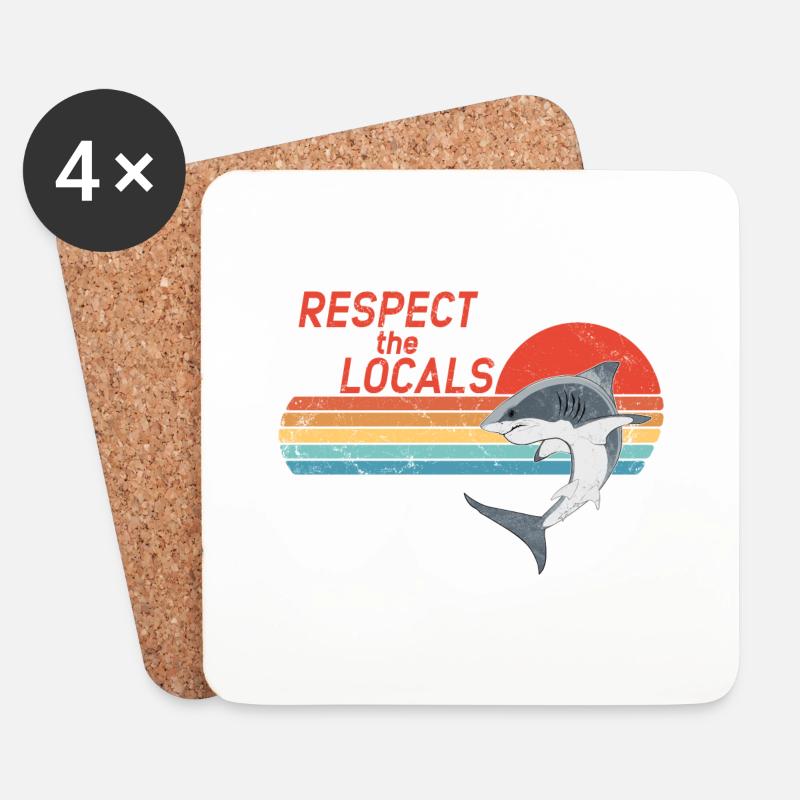Respect the Locals - Untersetzer (4er-Set) - Weiß