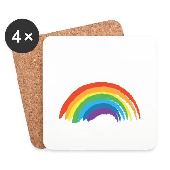 Regenbogen Love is Love Lgbtq Rainbow Gay Pride - Untersetzer (4er-Set) - Weiß - Vorne