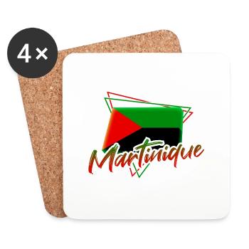Martinique - Dessous de verre (lot de 4) - blanc - Devant
