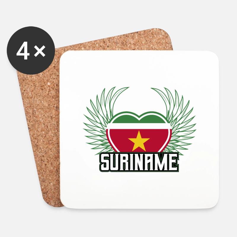 Suriname - Untersetzer (4er-Set) - Weiß