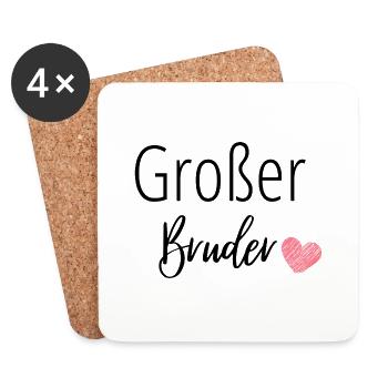 Großer Bruder - Untersetzer (4er-Set) - Weiß - Vorne