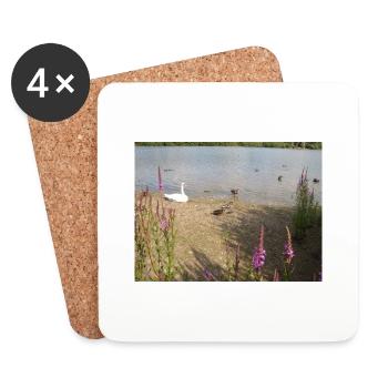 ENTE IN EINEM SEE - Untersetzer (4er-Set) - Weiß - Vorne