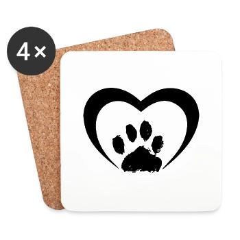 Hund Dog - Untersetzer (4er-Set) - Weiß - Vorne