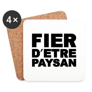 Fier d être Paysan - Dessous de verre (lot de 4) - blanc - Devant