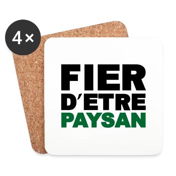 Fier d être Paysan - Dessous de verre (lot de 4) - blanc - Devant