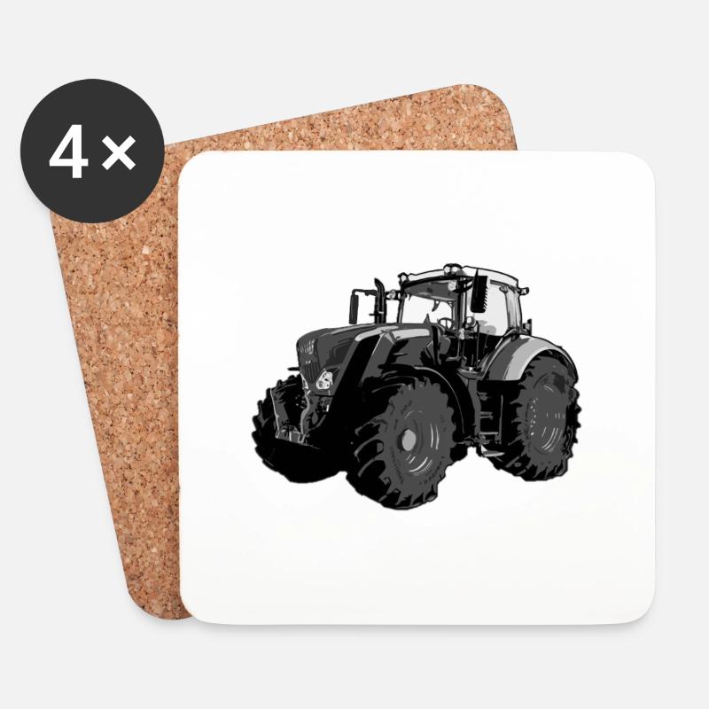 Traktor - Untersetzer (4er-Set) - Weiß